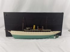 A painted model steam ship