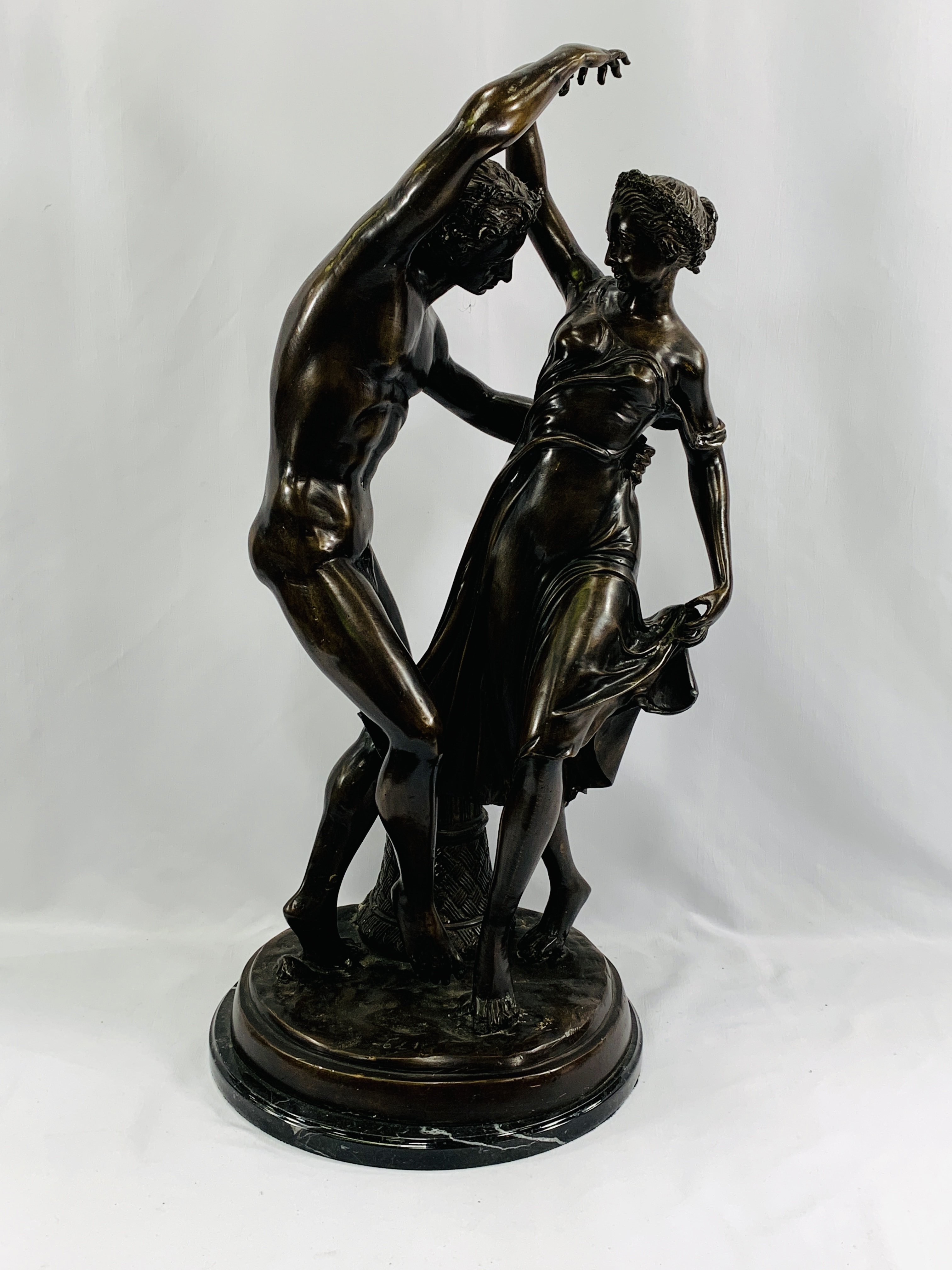 Bronze sculpture of Zephyr dancing with Flora