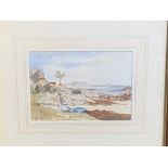 A framed and glazed watercolour, together with a framed coastal scene