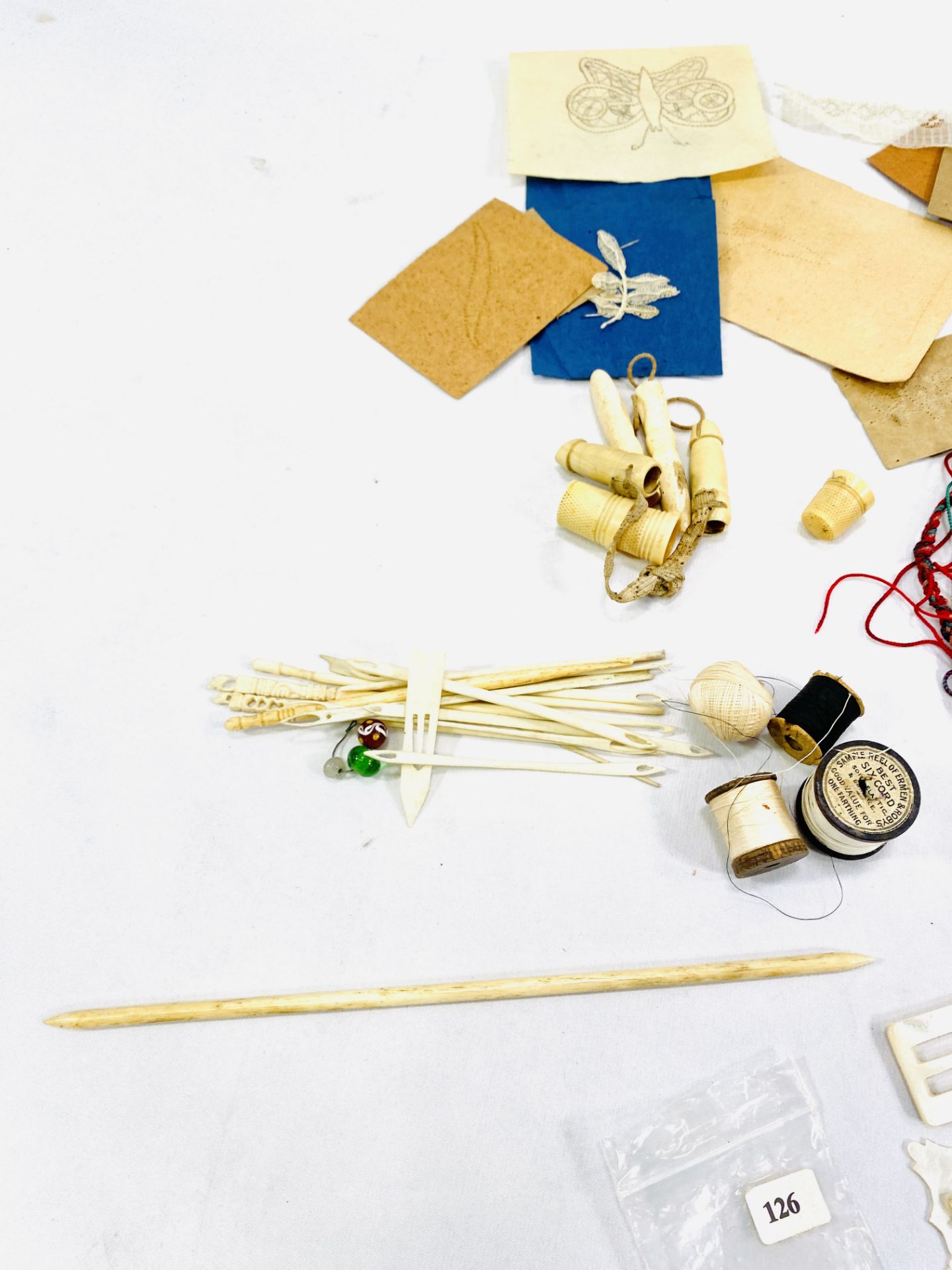 A collection of lace making tools and bobbins - Image 4 of 6