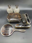 Silver and tortoiseshell dressing table set