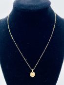 9ct gold locket on chain