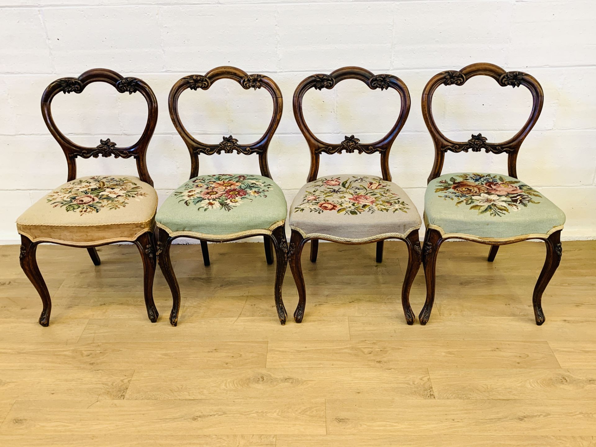 Four mahogany dining chairs