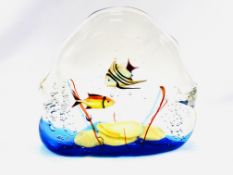 Murano glass aquarium paperweight