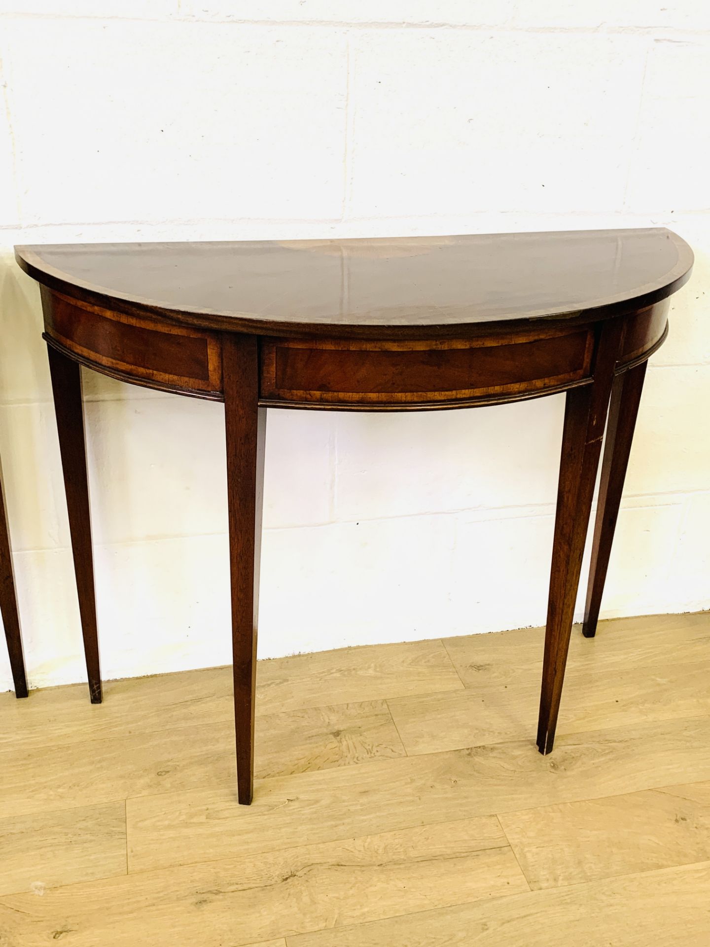 Mahogany demi-lune tables - Image 6 of 6