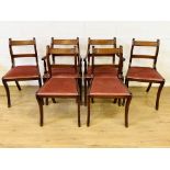 Four mahogany dining chairs with two matching carvers
