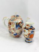 An Imari teapot and vase