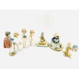 A Lladro figure together with a collection of other ceramic figures