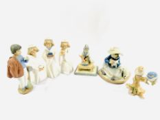 A Lladro figure together with a collection of other ceramic figures