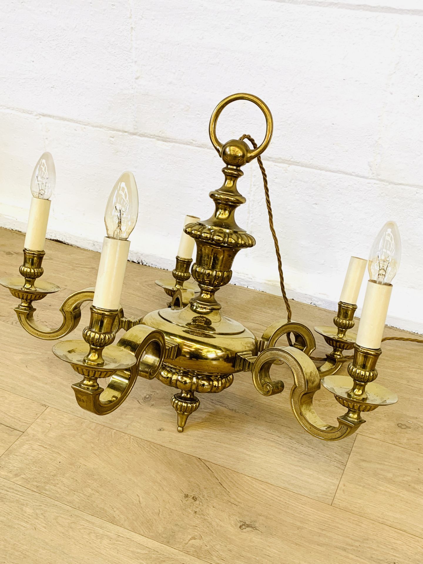 Brass chandelier - Image 2 of 3