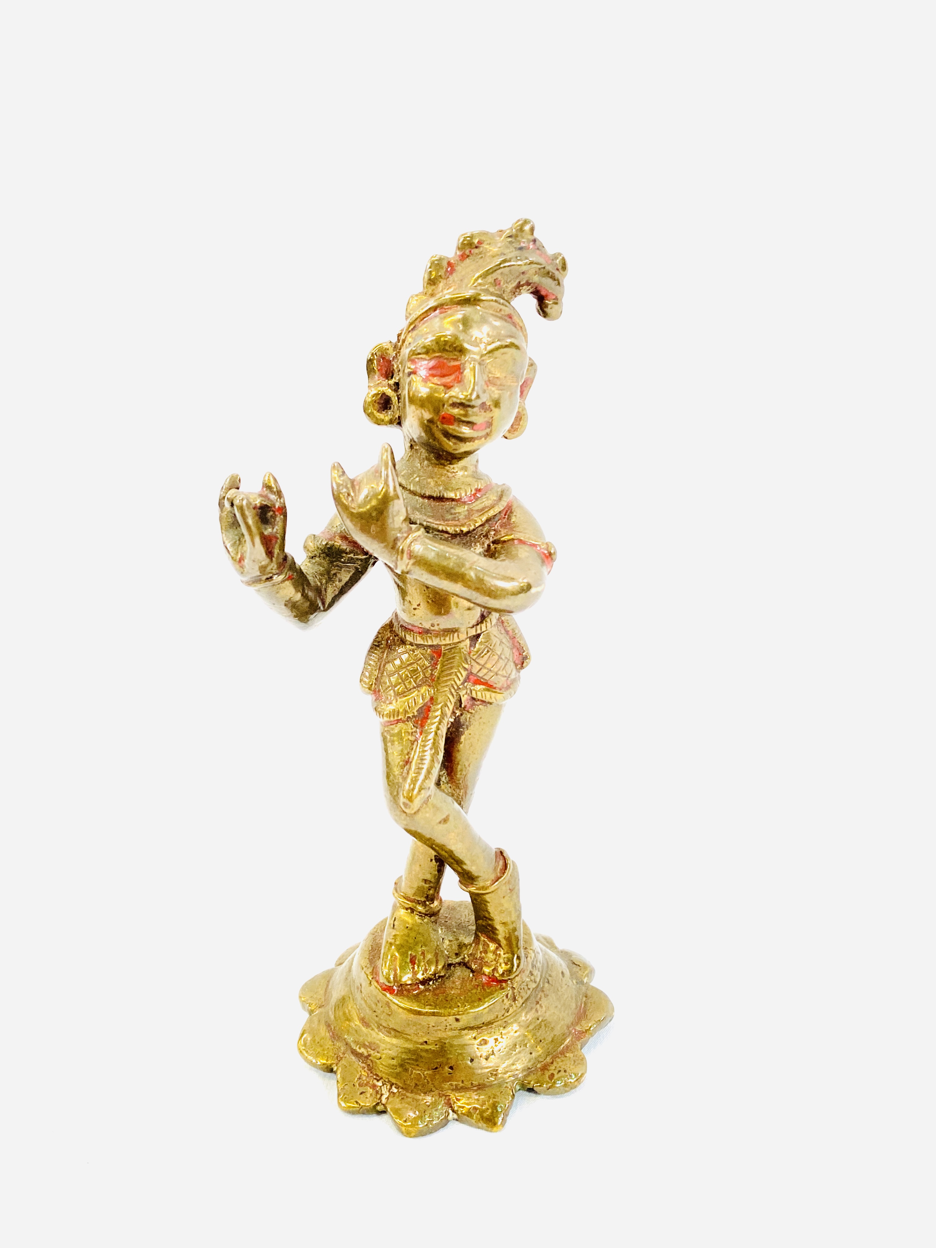 Six Oriental brass figures - Image 3 of 8