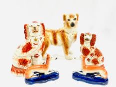 A collection of Staffordshire dogs