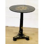 Black japanned tilt top table