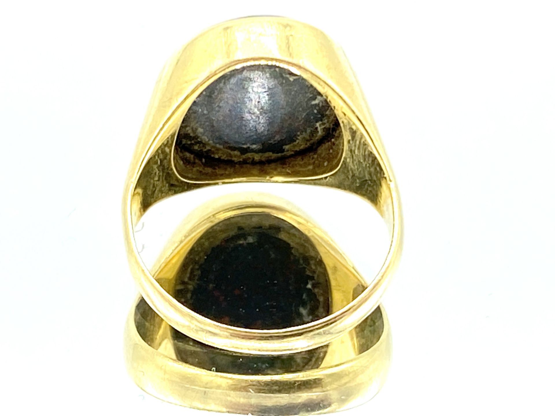 18ct gold bloodstone signet ring - Bild 3 aus 3