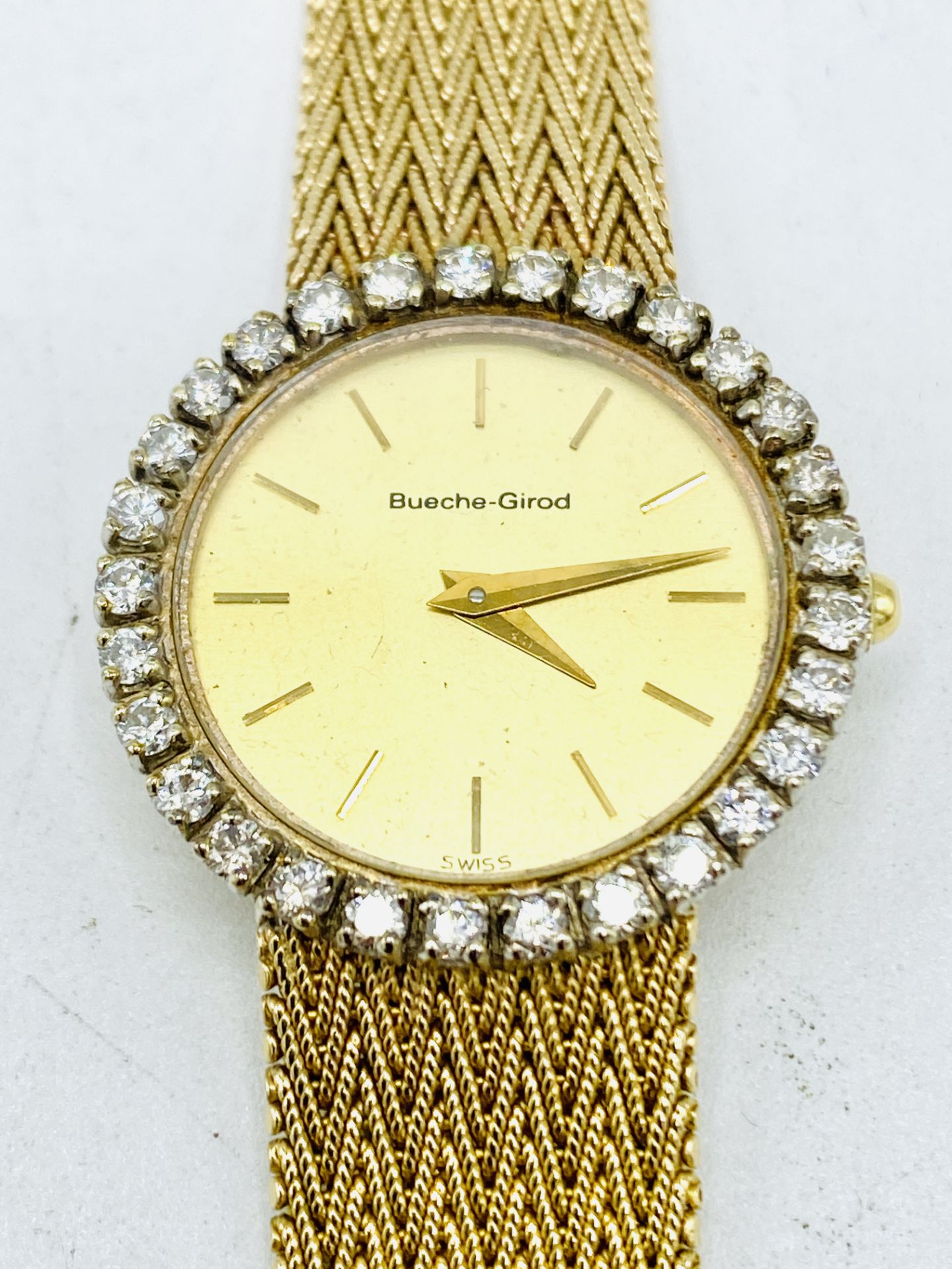 Bueche-Girod 9ct gold and diamond quartz wrist watch - Image 2 of 4