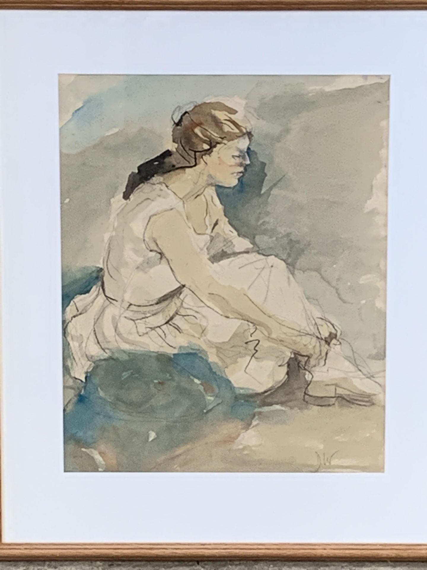 Watercolour of a young lady - Image 4 of 4