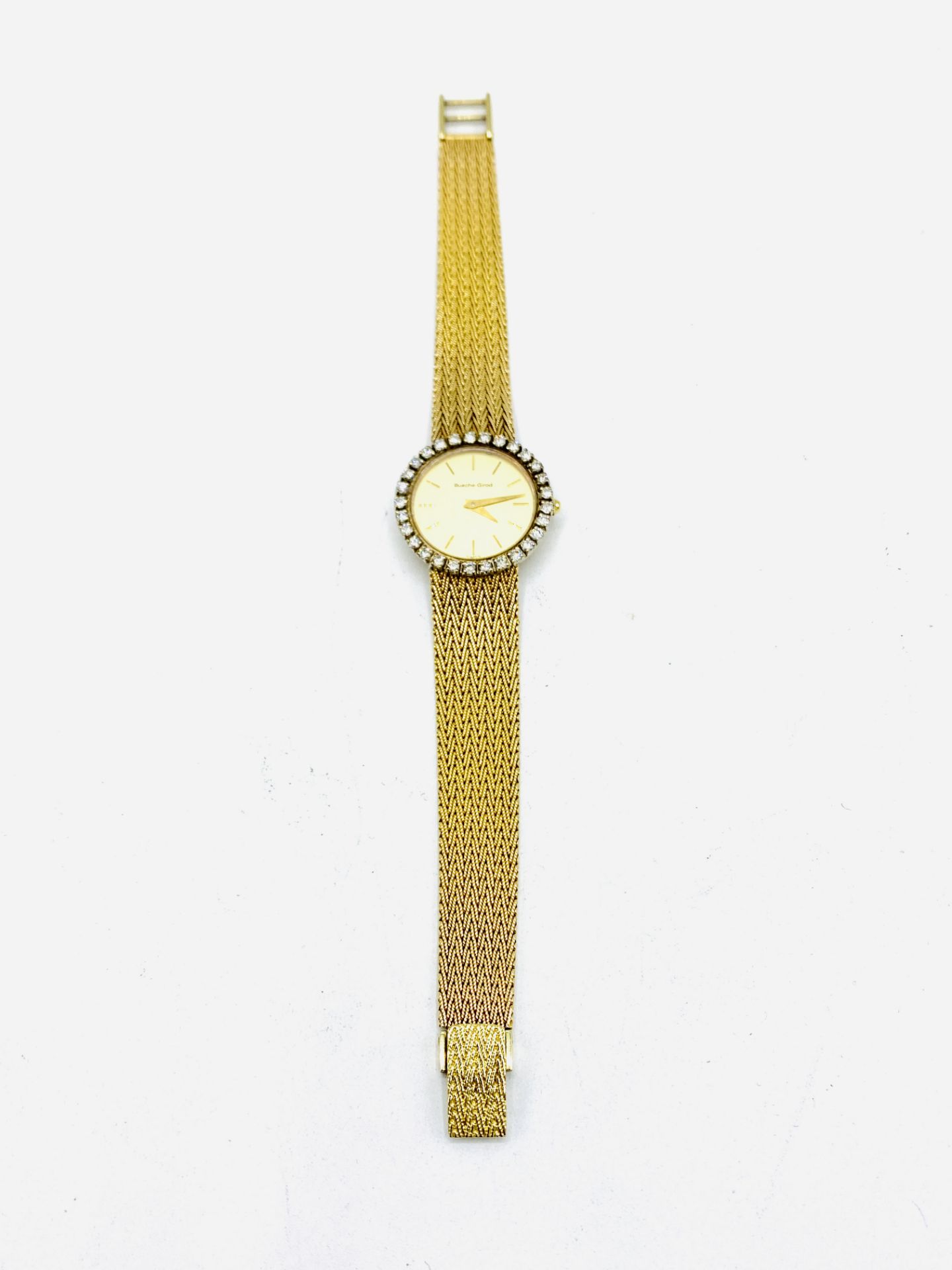 Bueche-Girod 9ct gold and diamond quartz wrist watch