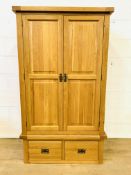 Oak two door wardrobe