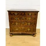 William and Mary period chest of drawers