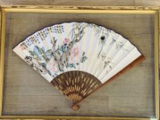 Framed Oriental fan
