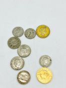 Collection of Swiss franc coins