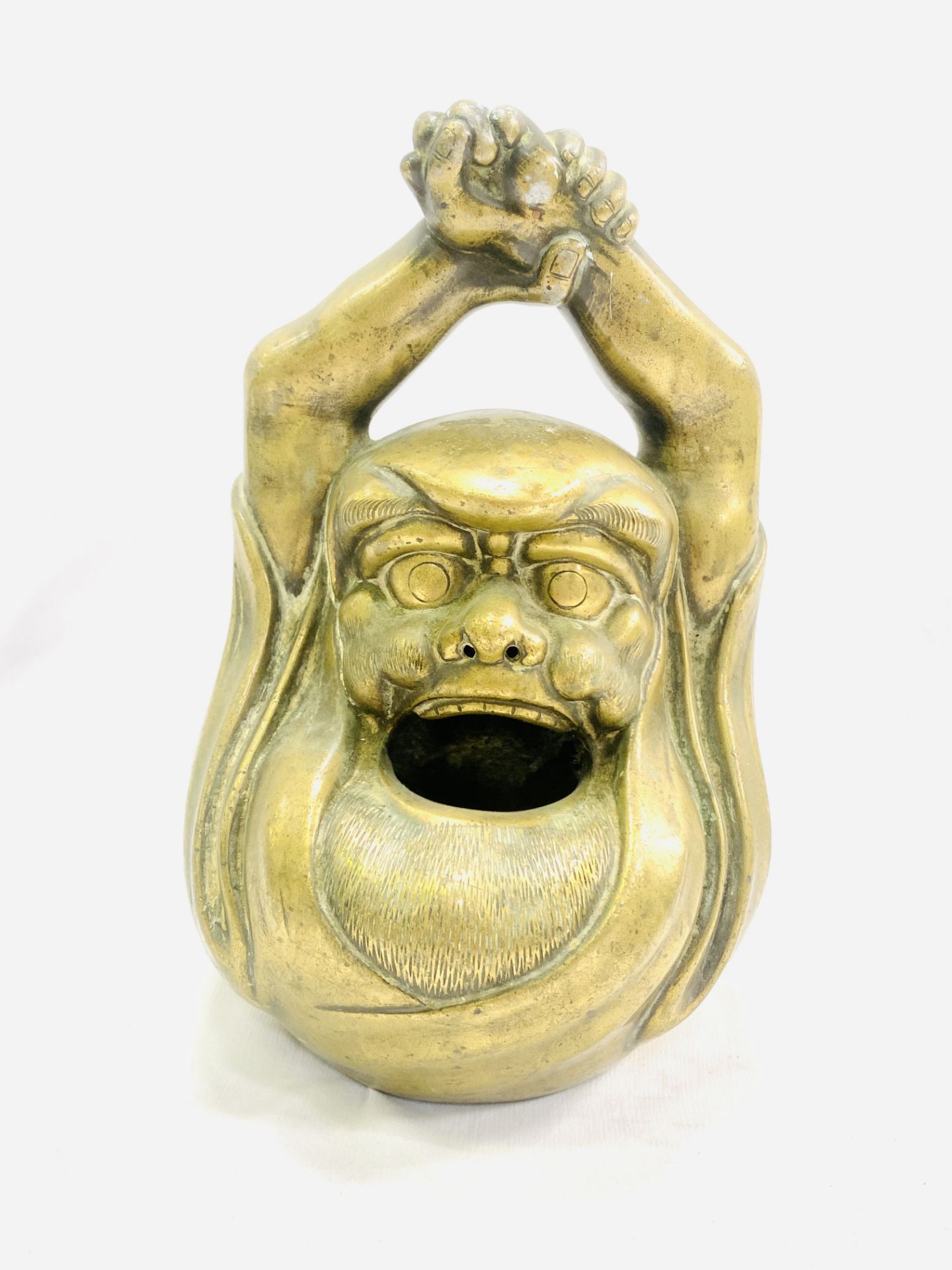 A brass figure together with a brass planter - Image 3 of 6