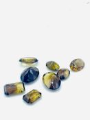 A collection of smoky quartz gemstones