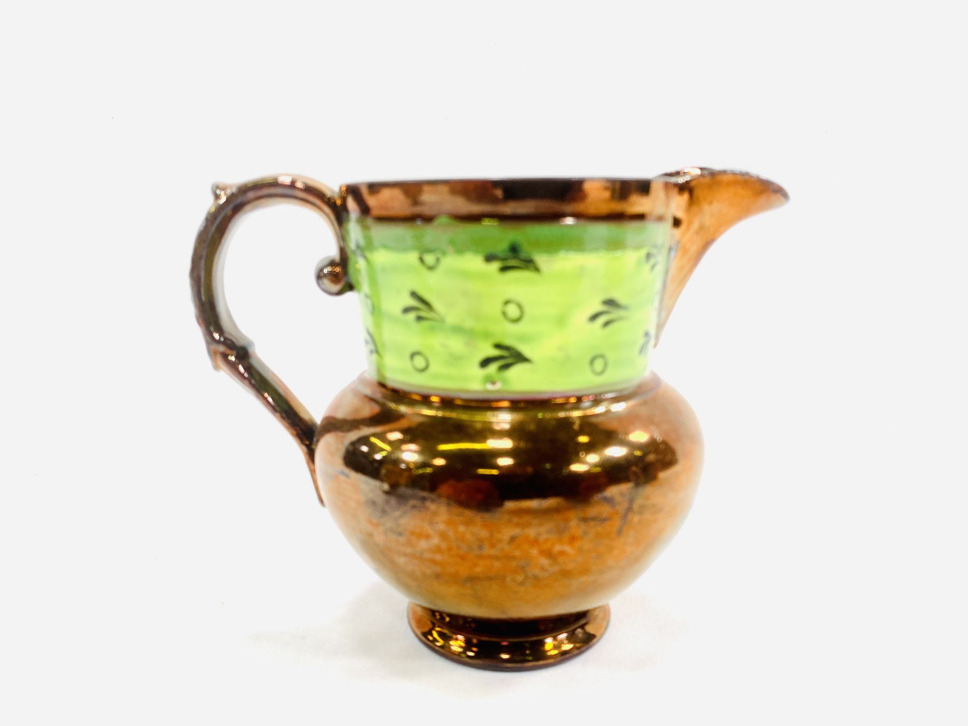 Two copper lustre jugs and a copper lustre goblet - Image 4 of 6