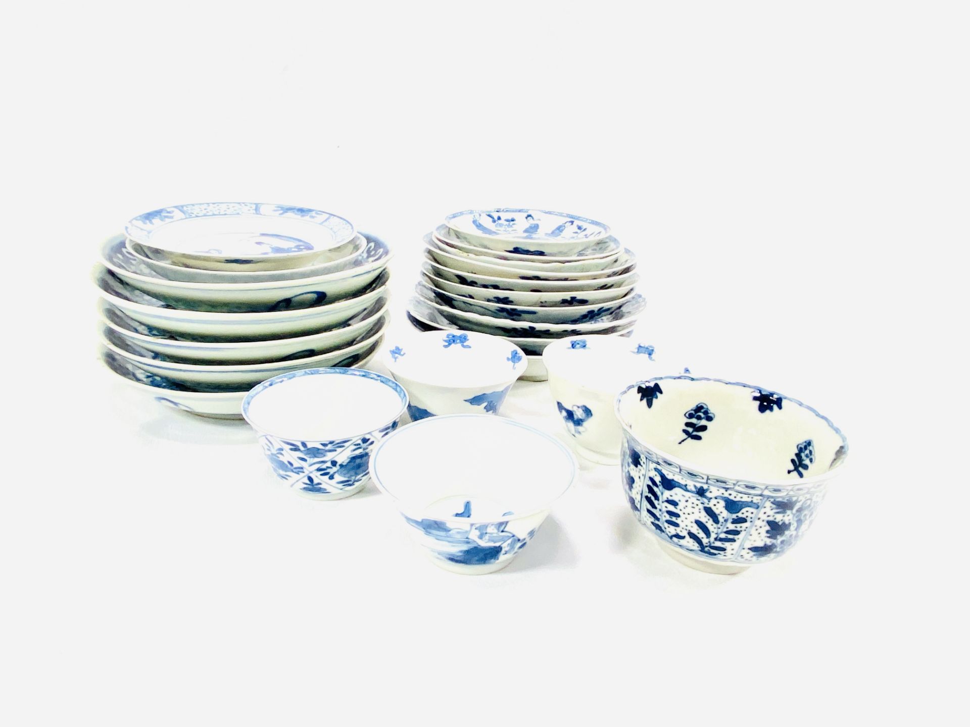 A collection of Oriental blue and white china