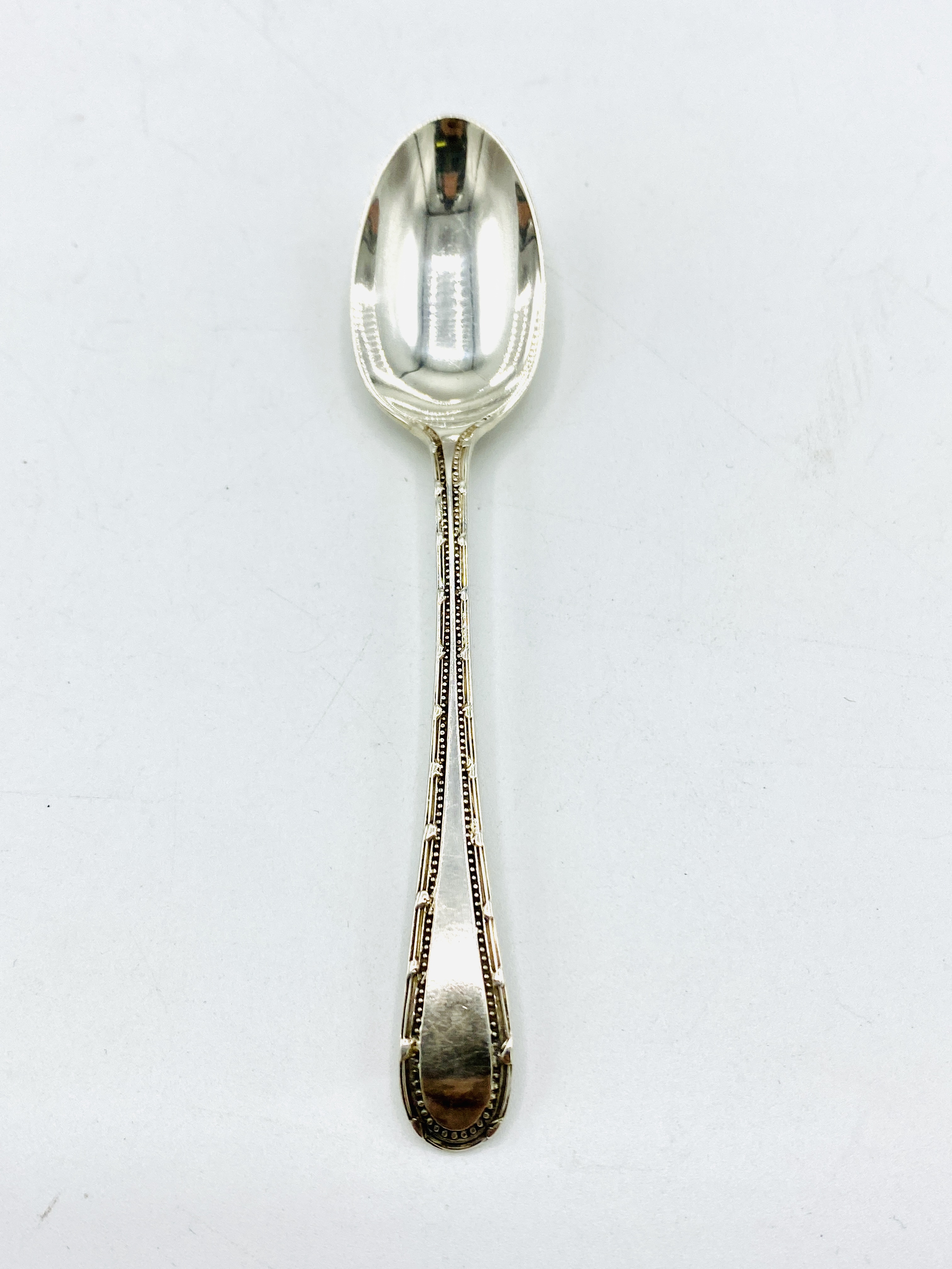 A set of 6 Georgian silver teaspoons, hallmarked London 1785, and another set - Image 3 of 8