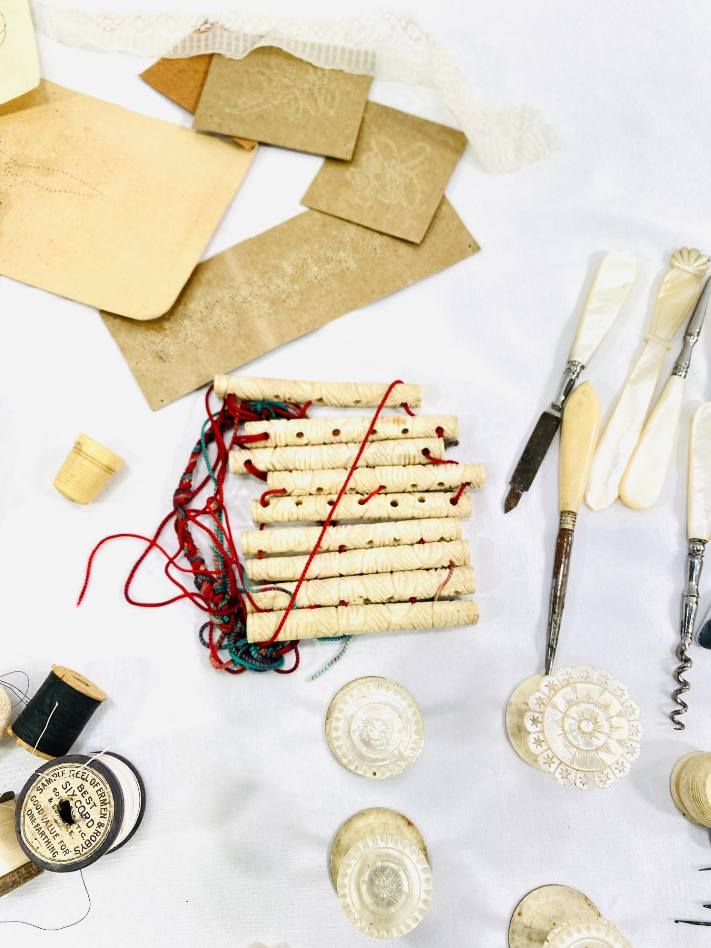 A collection of lace making tools and bobbins - Image 6 of 6