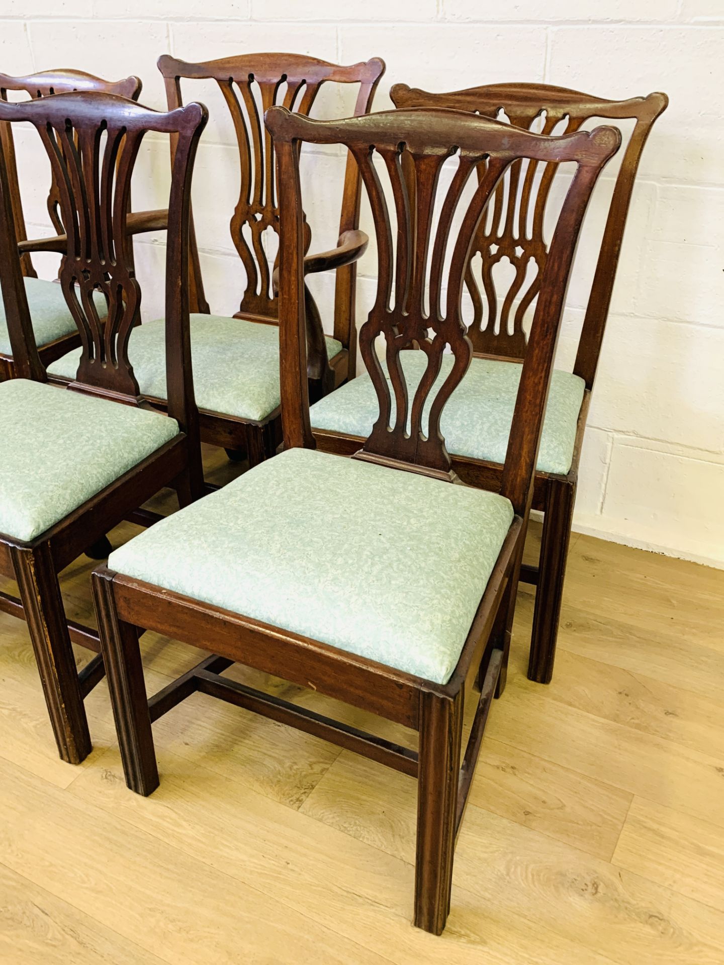 Five mahogany dining chairs - Image 2 of 7