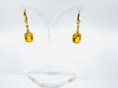 Pair of hallmarked 9ct gold earrings