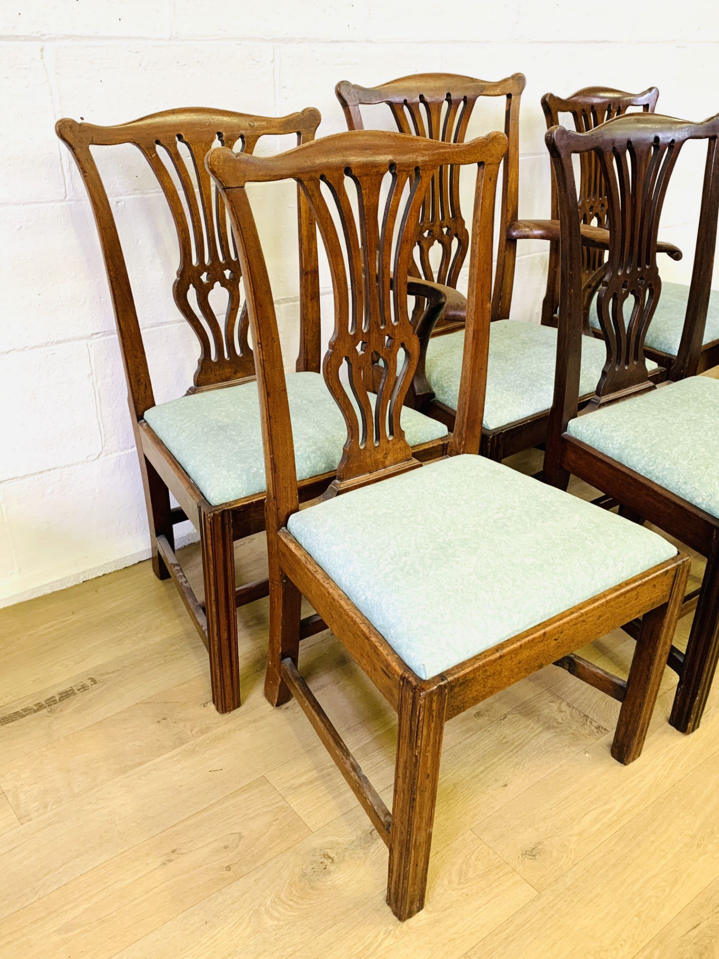 Five mahogany dining chairs - Image 3 of 7