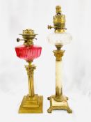 Two Victorian oil lamps