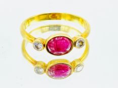 14ct gold, diamond and ruby ring