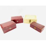Four jewellery boxes with a quantity of costume jewellery