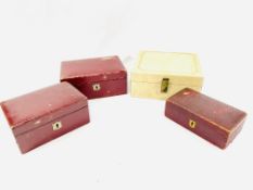 Four jewellery boxes with a quantity of costume jewellery