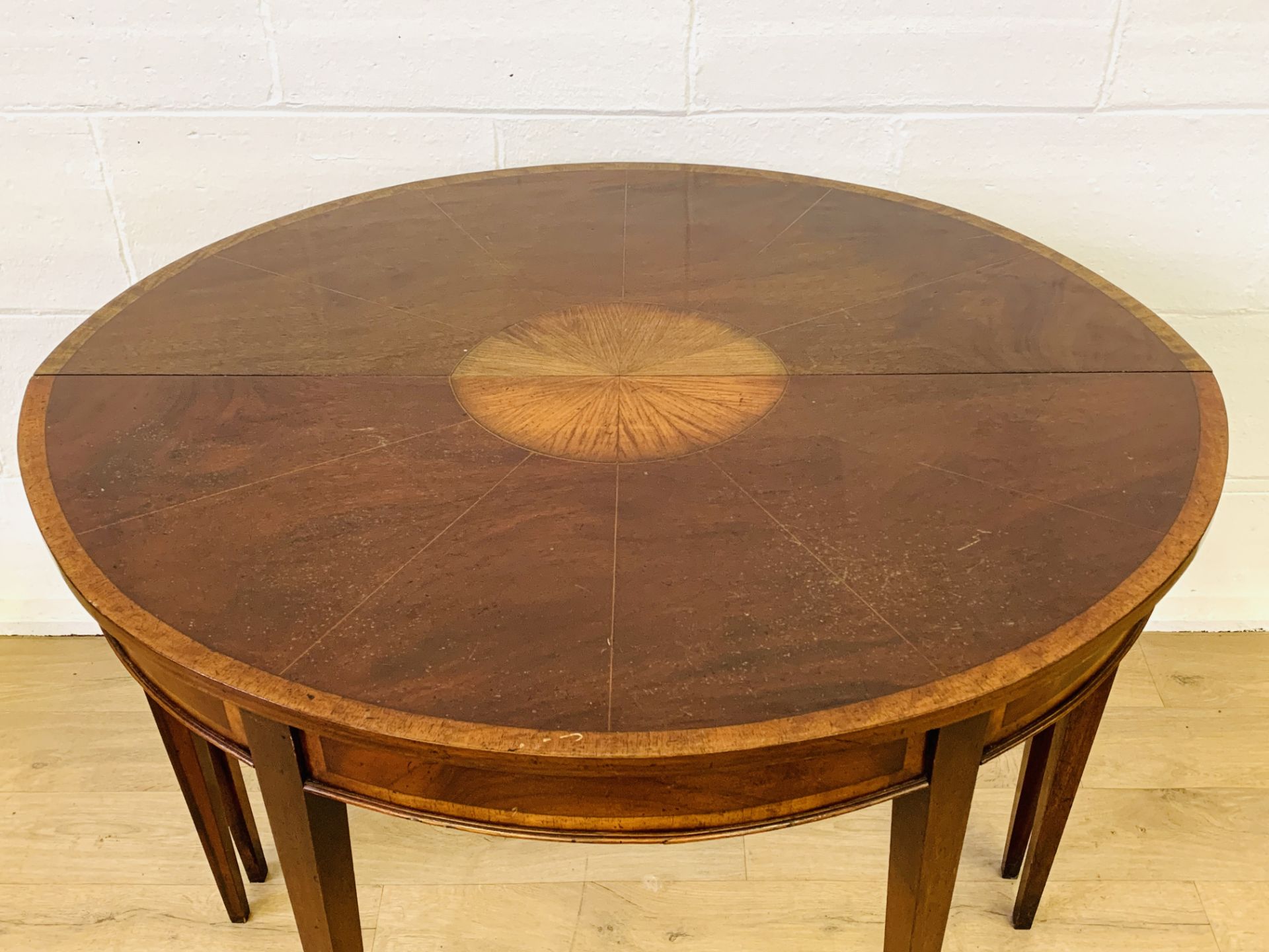 Mahogany demi-lune tables - Image 2 of 6