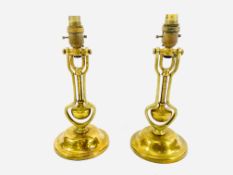 Pair of brass table lamps