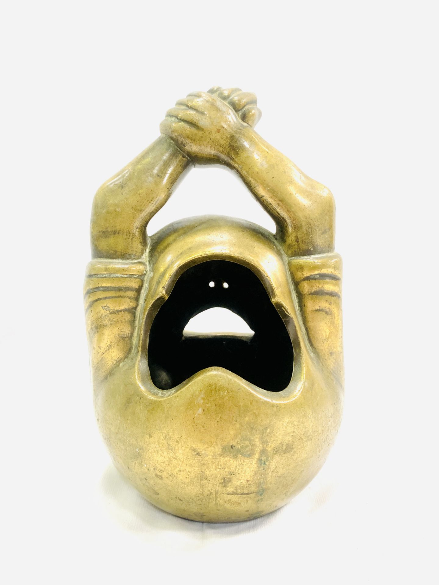 A brass figure together with a brass planter - Image 4 of 6