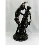 Bronze sculpture of Zephyr dancing with Flora