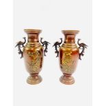 Two meiji period bronze vases