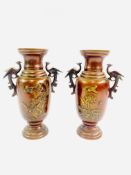 Two meiji period bronze vases