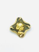 Art nouveau gold brooch