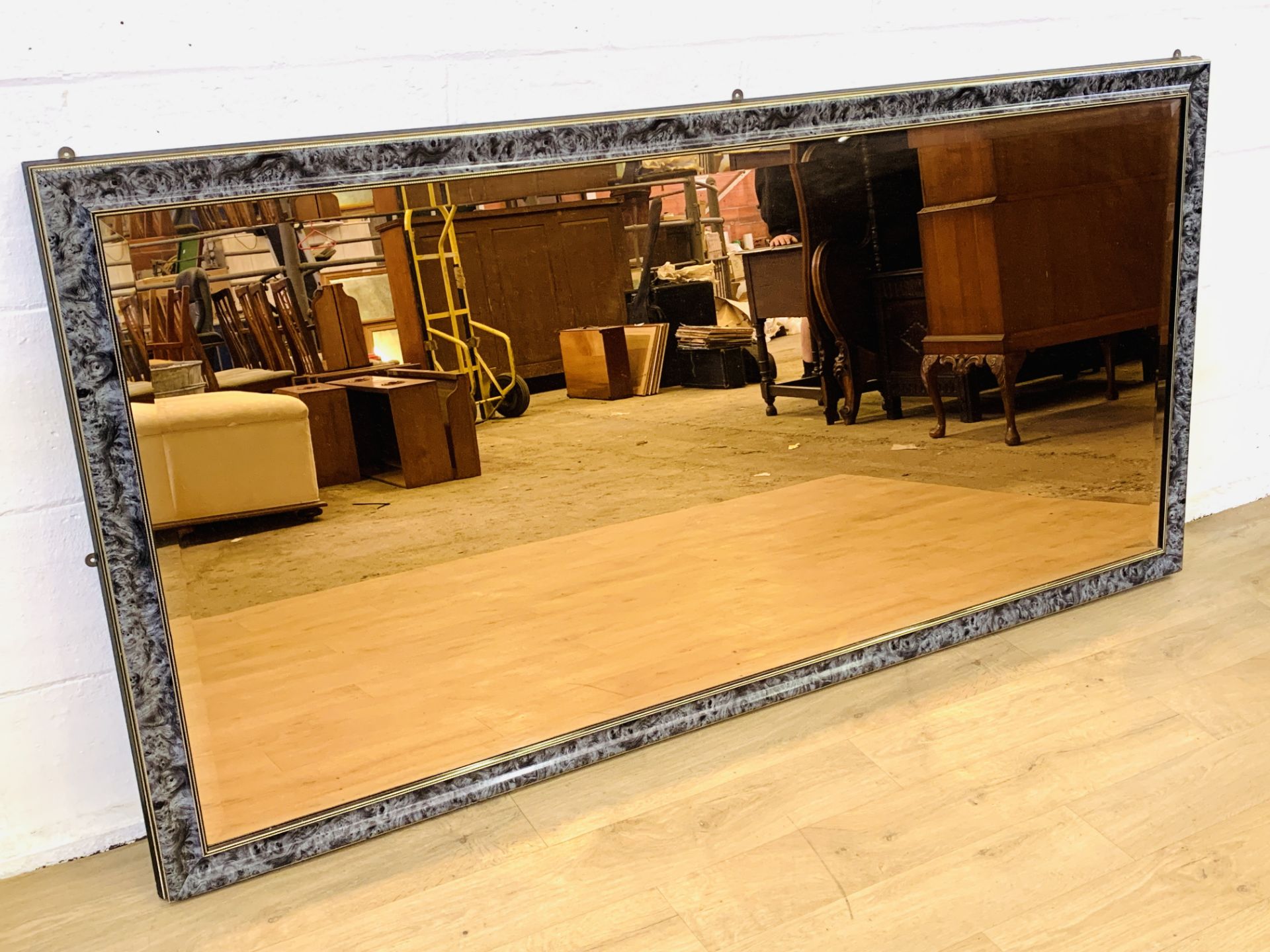 Wood framed wall mirror