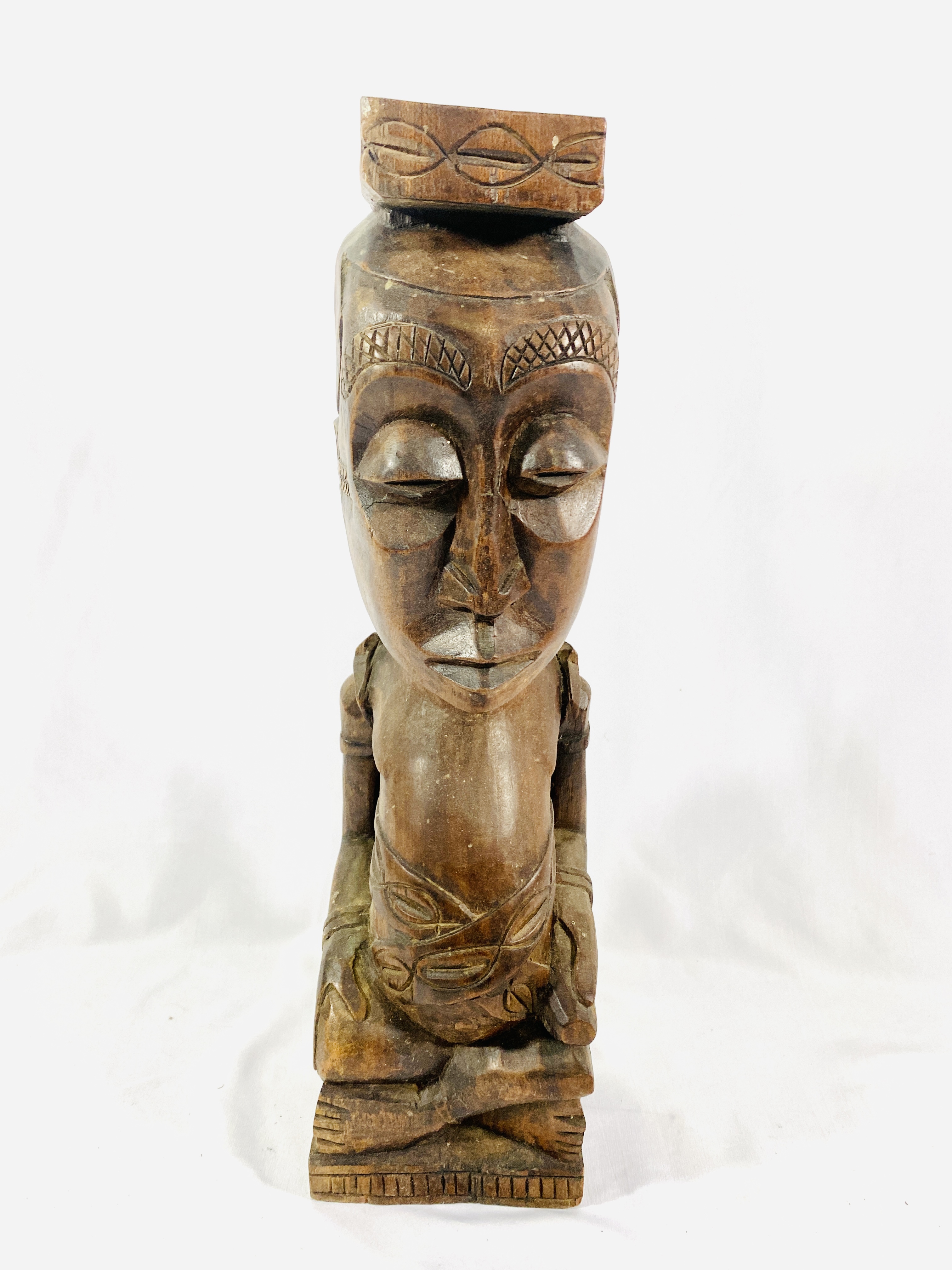 Five carved wood African figures - Image 3 of 6