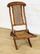 Folding chair with cane seat