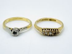 Two 18ct gold rings