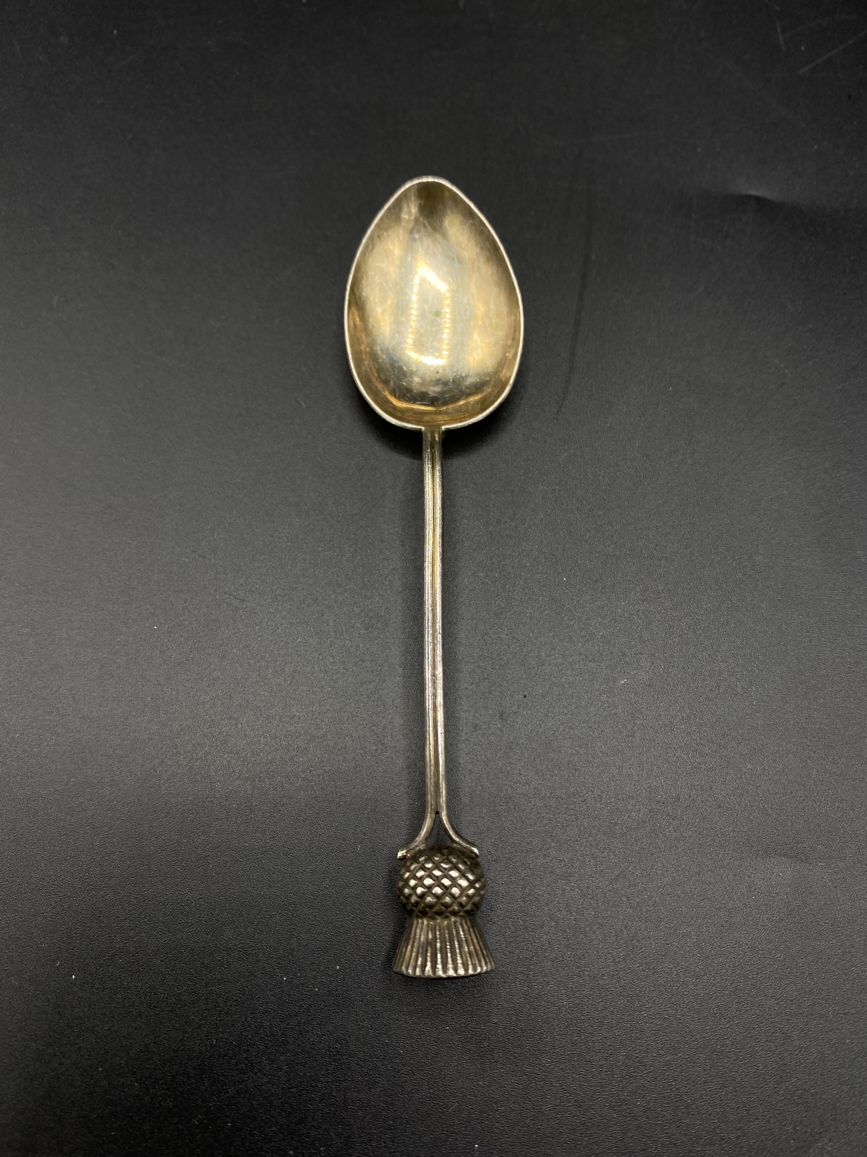 Set of silver coffee spoons together with other silver spoons - Image 7 of 8